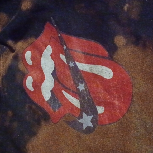 Gildan bleach dyed Rolling stone? Graphic hoodie.  Medium , good used condition - Picture 11 of 11